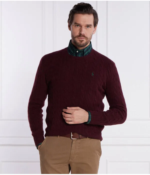 Мужской свитер из шерсти с кашемиром Polo Ralph Lauren, Bordeaux