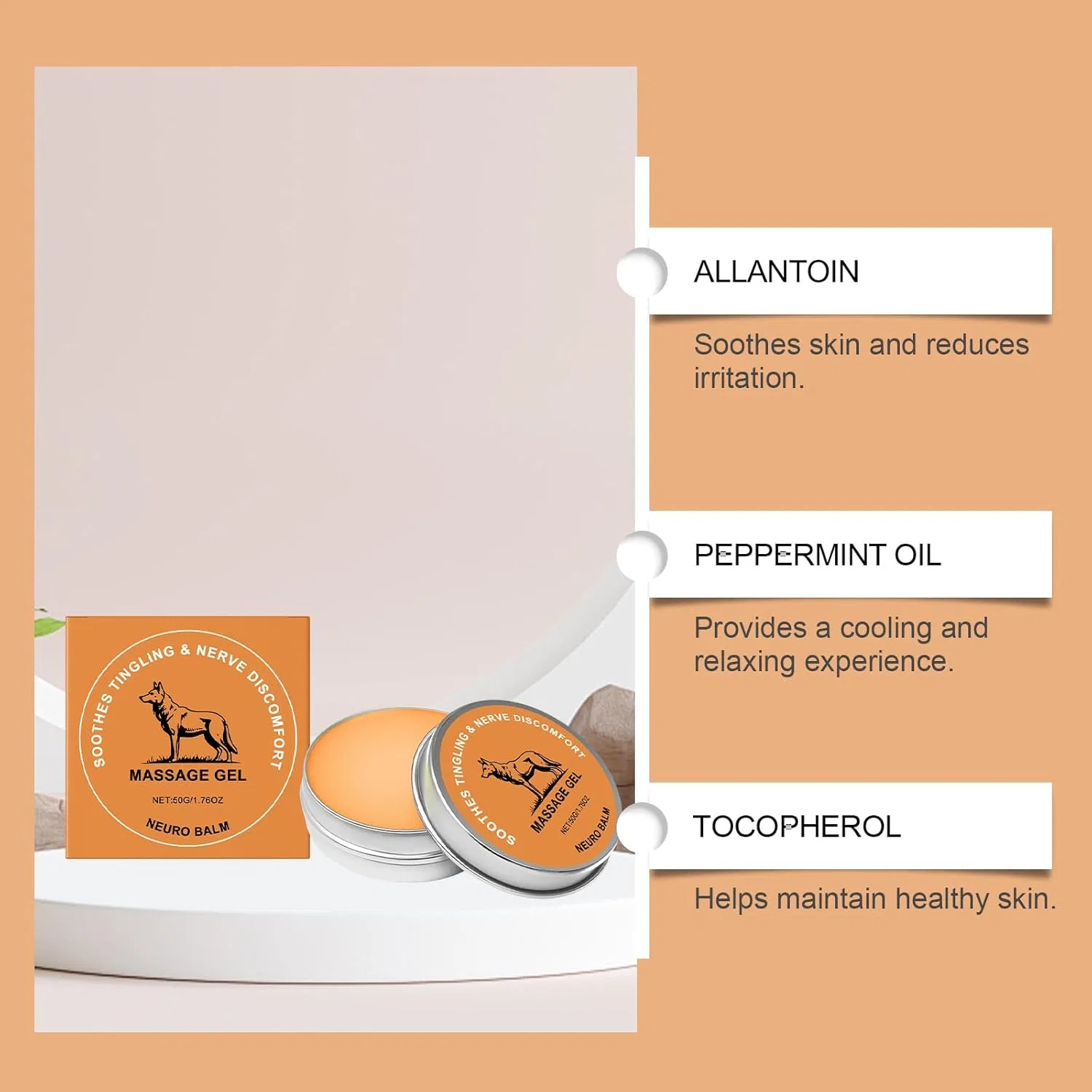 Крем для тела и массажа Neuro Balm, 3 шт, 50 г, ZKKD — фото 4