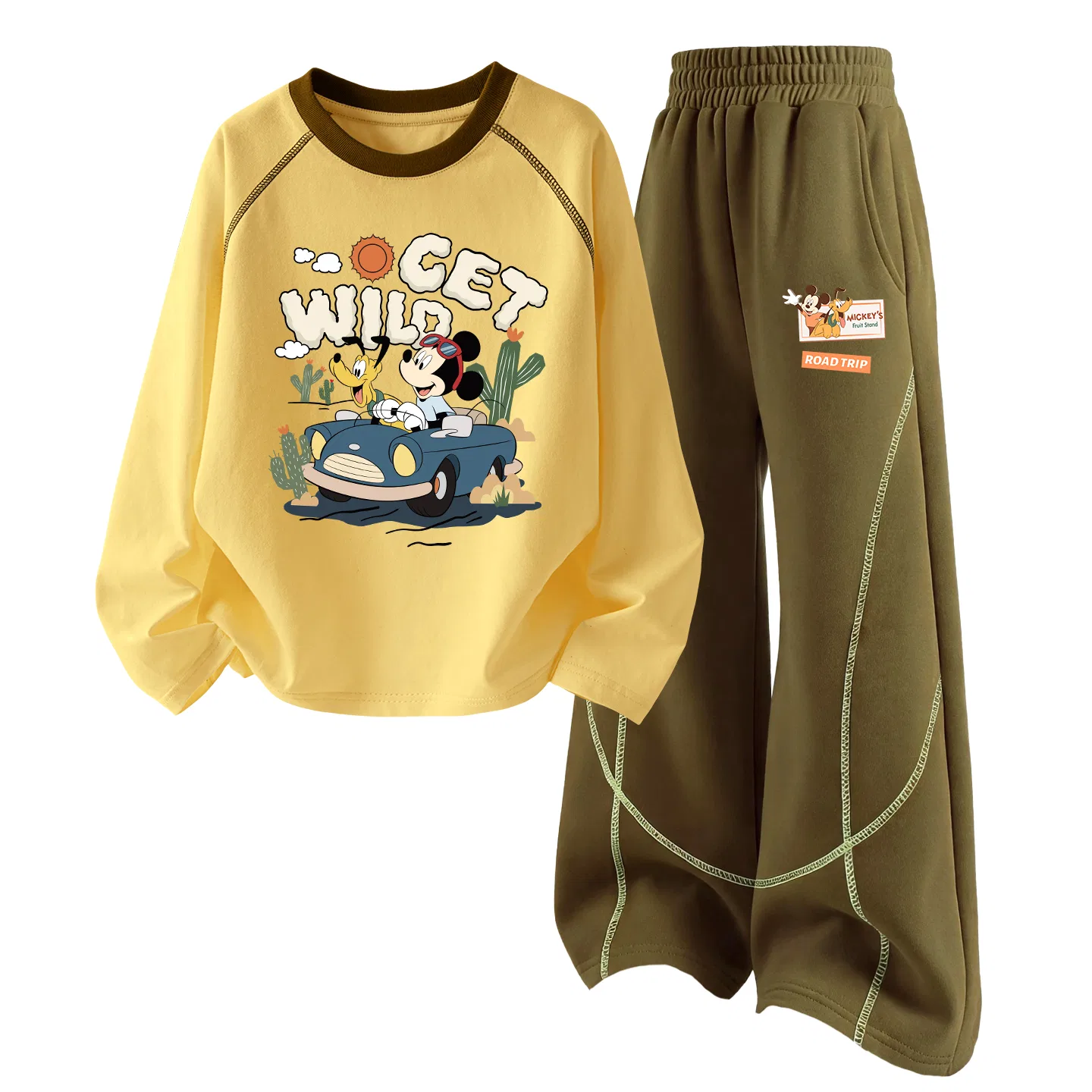 Детский спортивный костюм из трикотажа Disney, Sunny Yellow+Happy Label Autumn Brown — фото 3