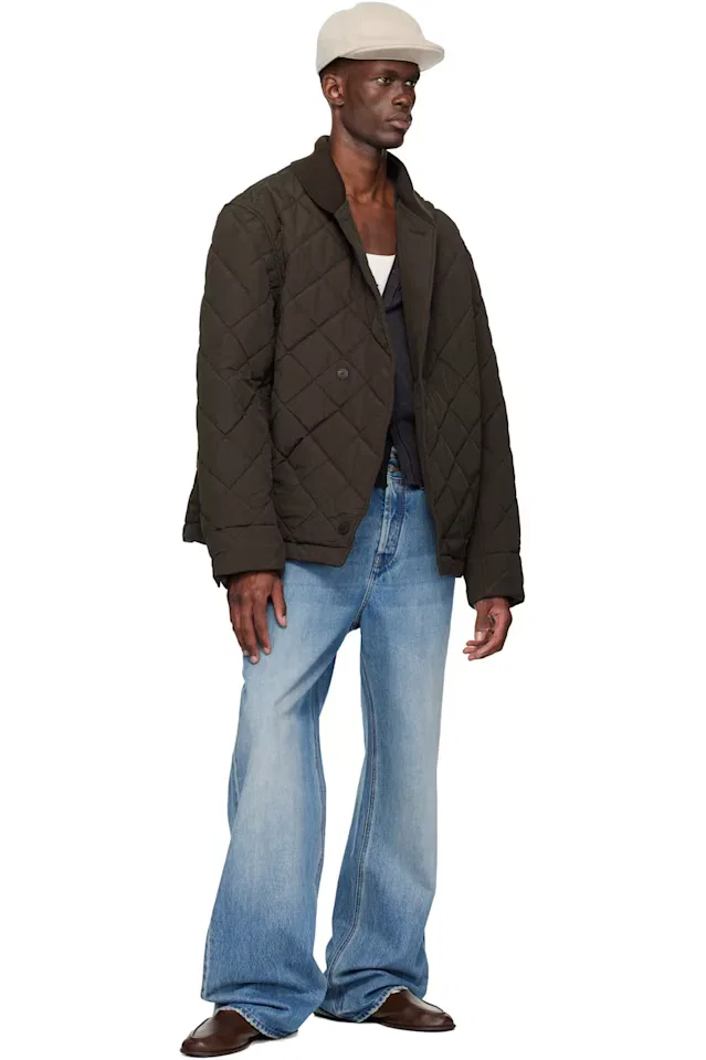 Синие джинсы the straight de-nîmes denim Jacquemus — фото 4