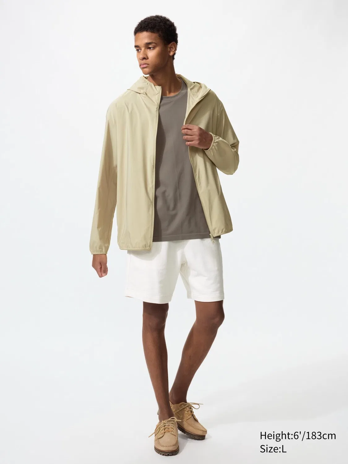 Шорты Uniqlo, эластичные спортивные, кремовый