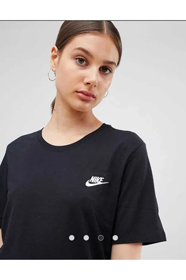 Женская футболка хлопковая Nike, Black — фото 4