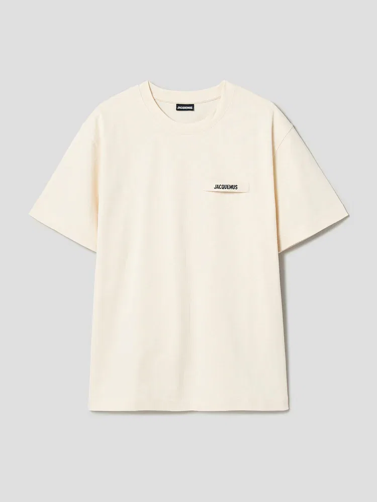 Футболка с логотипом Le Tshirt Gros Grain JACQUEMUS, Beige