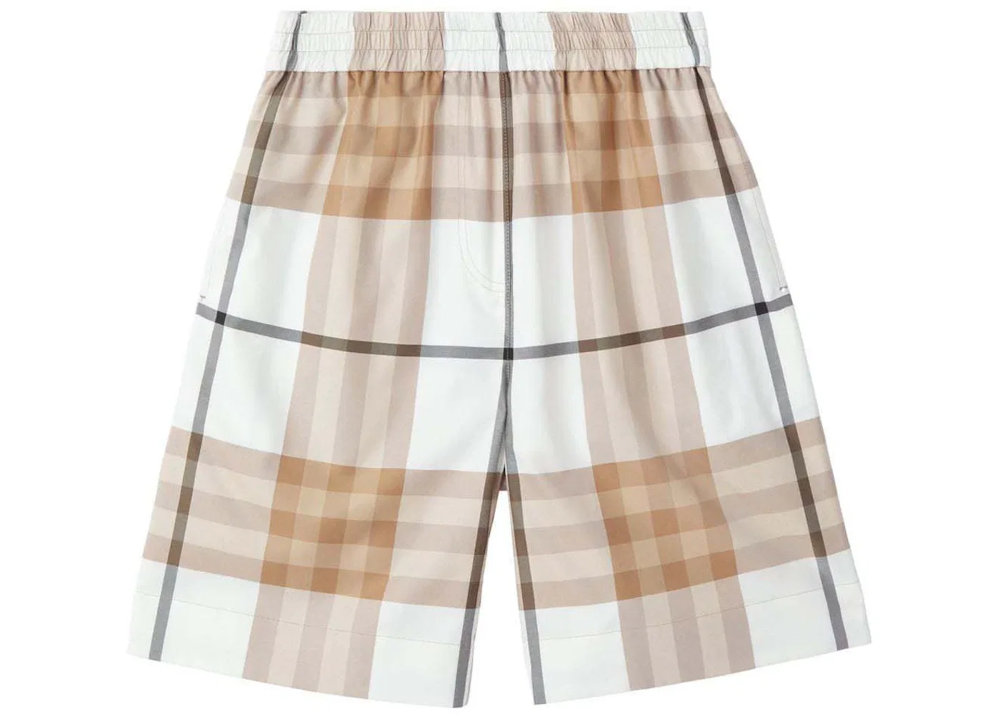 Женские шорты с принтом Signature Check-print Burberry, White/Beige
