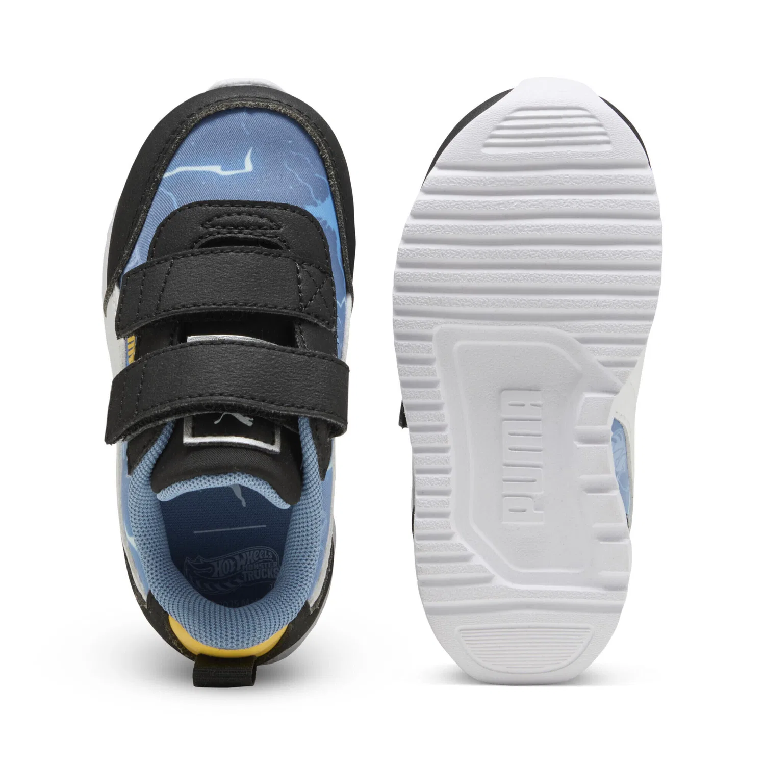 Детские кроссовки с принтом R78 Lightwind Puma, Blau Weiss Gelb — фото 4