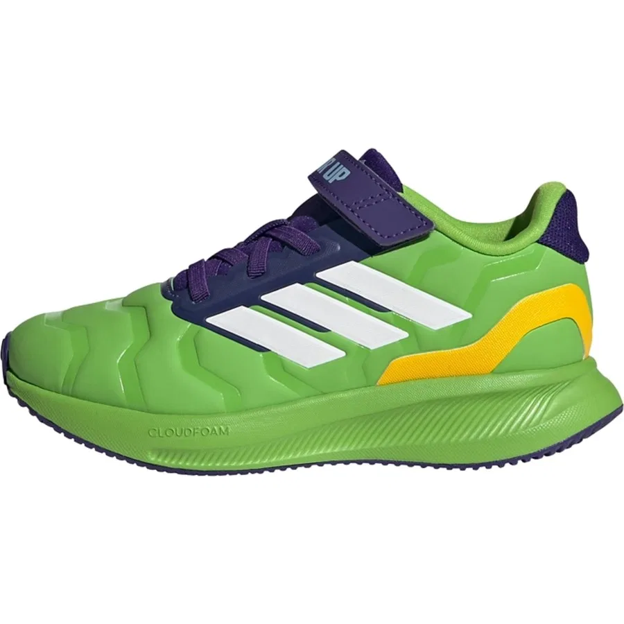 Детские спортивные кроссовки с липучками Iron Hulk Runfalcon 5 adidas, Зеленый — фото 2