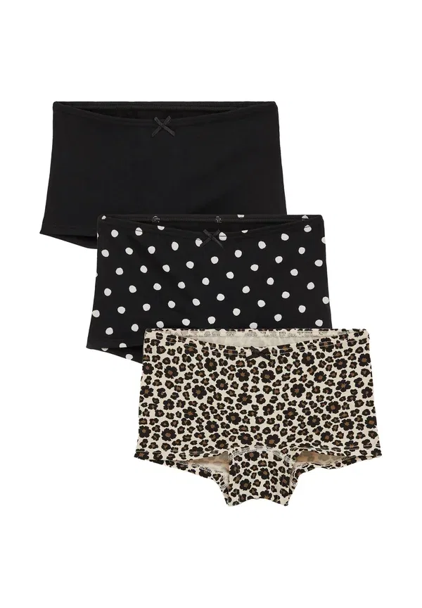 Комплект трусов с принтом Animal print Multipack - hipsters We Fashion, черный