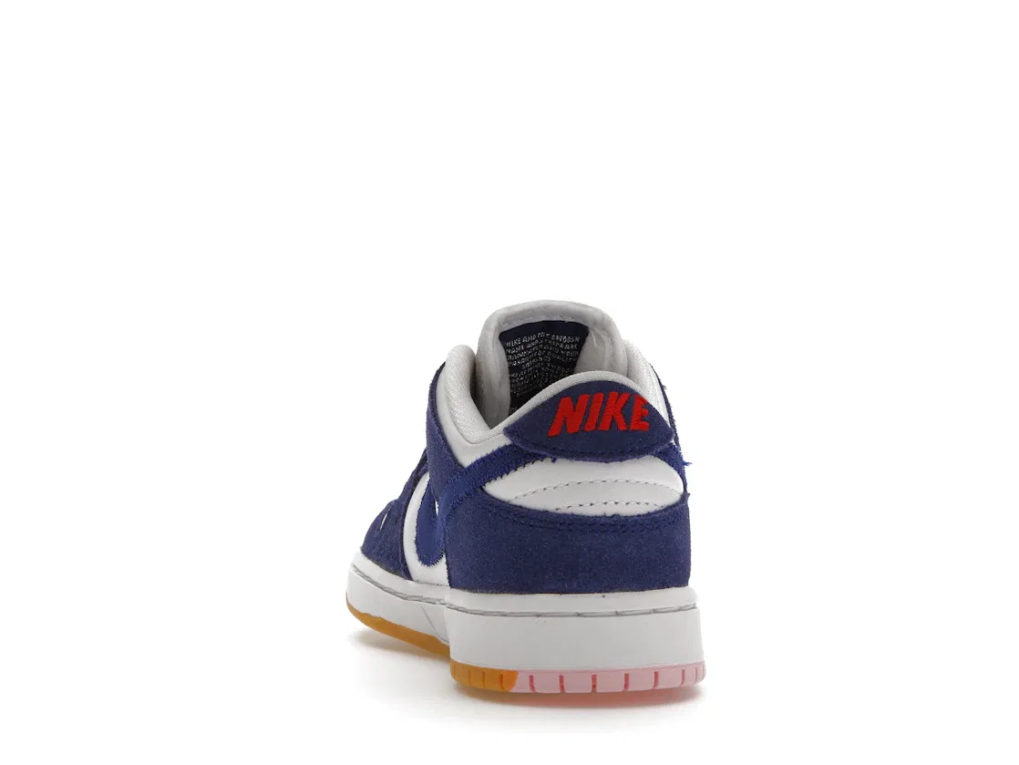 Детские кроссовки для мальчиков с принтом Nike SB Dunk Low Nike, Deep Royal Blue/White/Sport Red/Gum Light Brown — фото 4