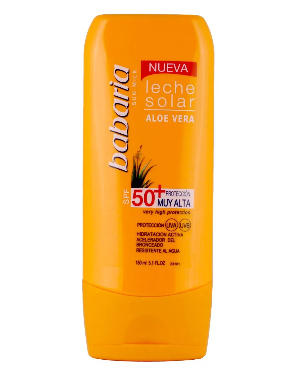 Солнцезащитное молочко SPF50+ с алоэ вера Babaria, 150 мл