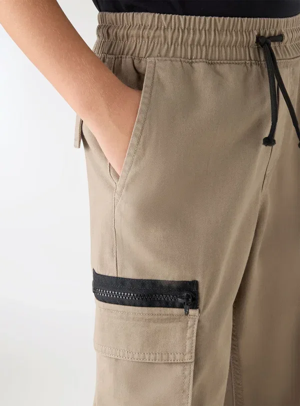 Брюки джинсовые Cargo trousers Terranova, Tabacco, табачный — фото 4