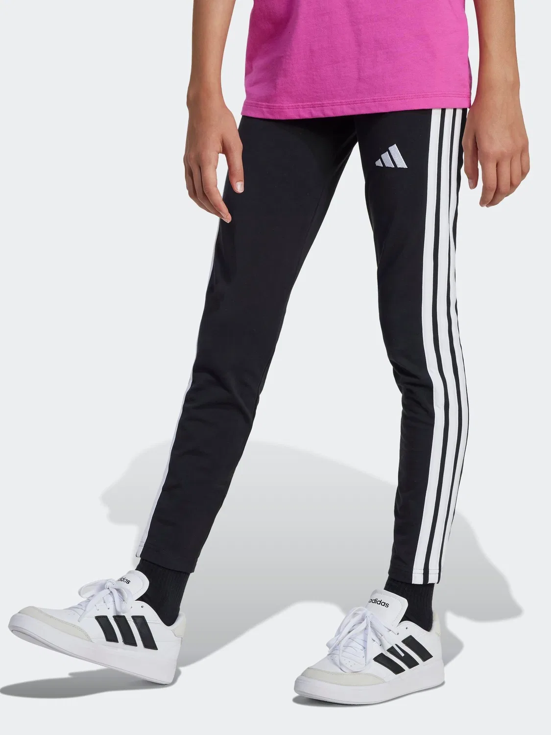 Леггинсы с лампасами adidas Essentials, черные/белые