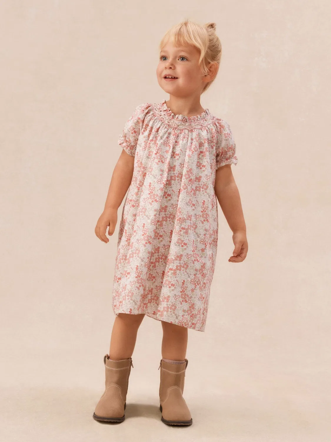 Платье с цветочным принтом Petunia The White Company, розовое