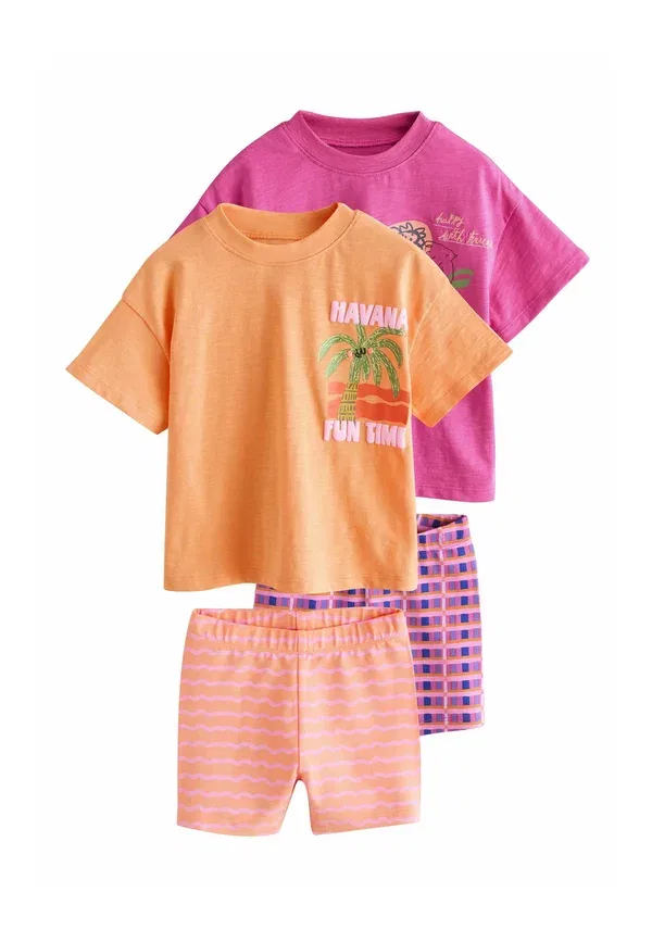 Комплект из 2 шорт с принтом, Next, Pink Orange, оранжевый/розовый