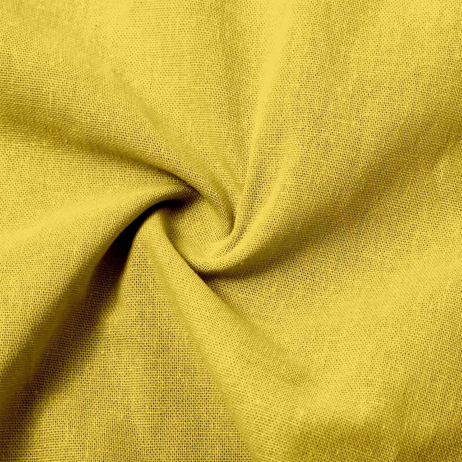 Женское летнее мини-платье А-силуэта из хлопка и льна, Yellow — фото 3