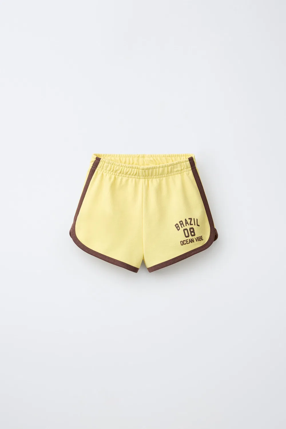 Бермудские шорты с контрастным слоганом ZARA, Yellow