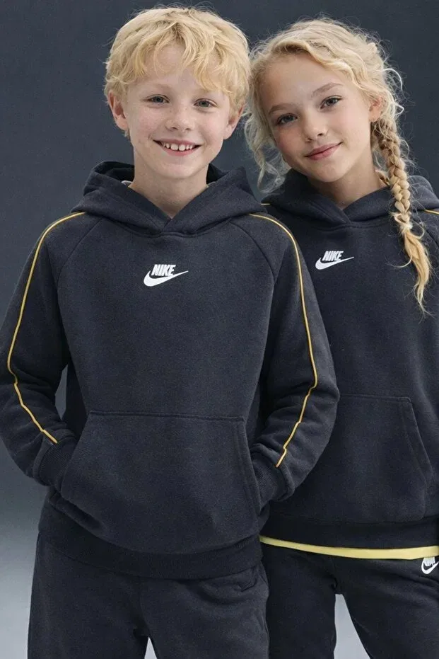 Детский спортивный костюм для девочек на флисе Sportswear club polar fleece-lined unisex children's tracksuit, Nike, Green — фото 3