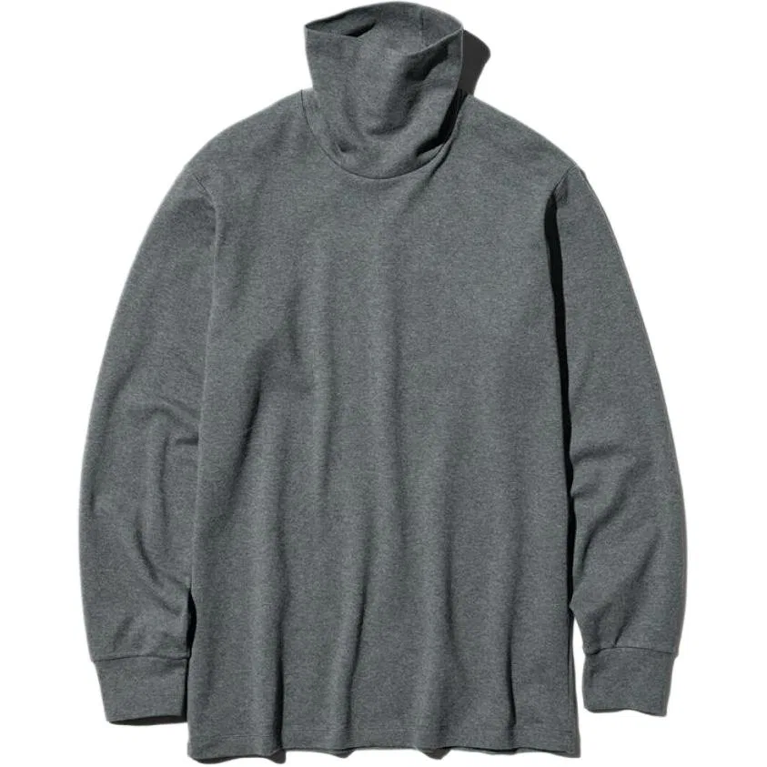 Мужская футболка с отложным воротником Dark Gray UNIQLO