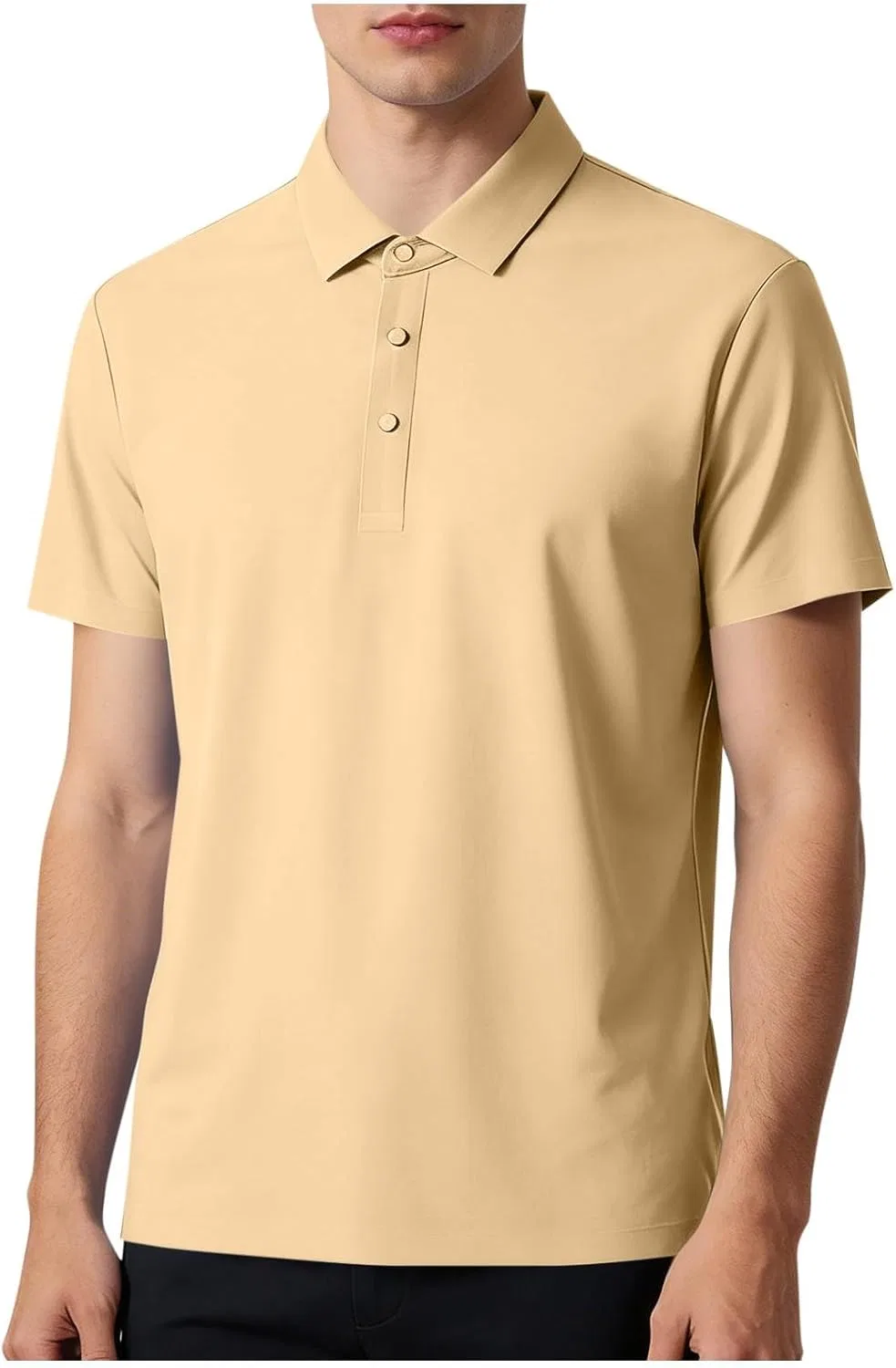 Мужская спортивная футболка поло с влагоотводящим свойством Henley Collared, Khaki