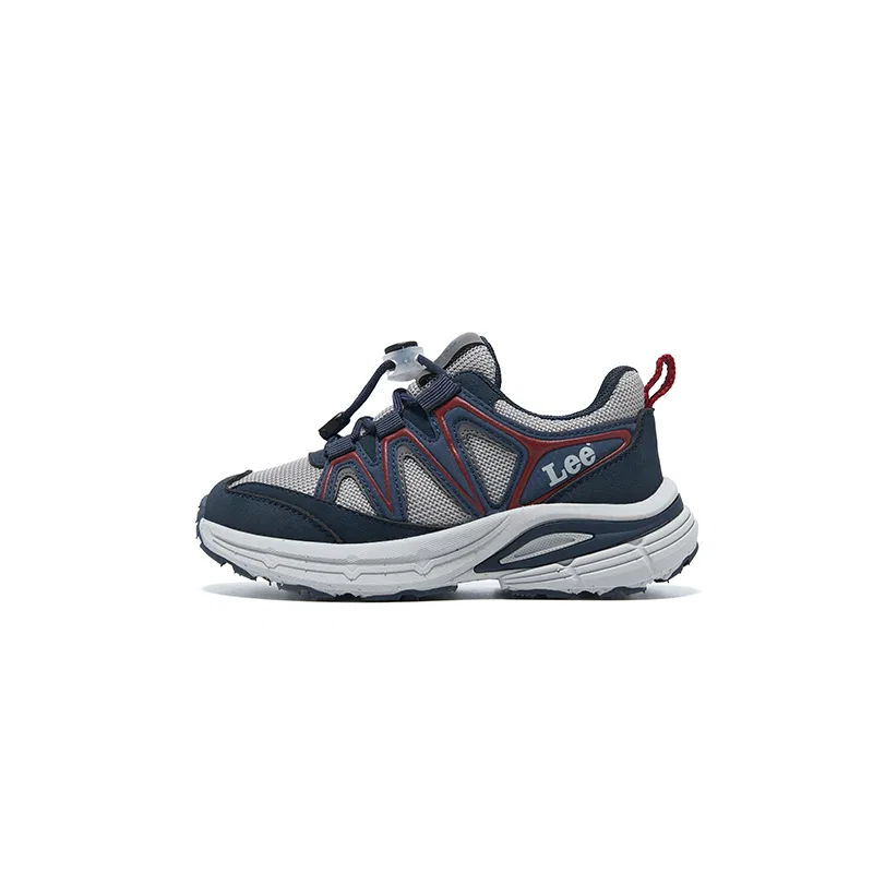Детские кроссовки с низким верхом из синтетической кожи и текстиля Lee, Navy Blue