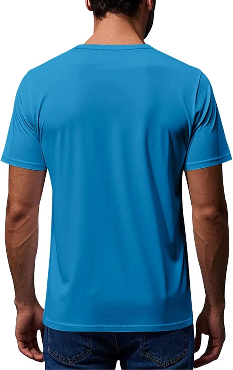 Мужская тренировочная футболка Dry Fit Stretch Workout Tee, Light Blue — фото 3