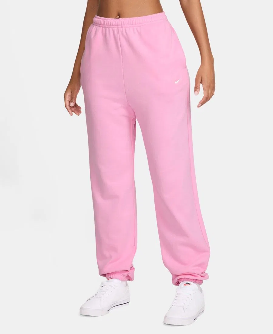 Спортивные брюки из футера с высокой посадкой и манжетами Nike, Pink Rise/Sail
