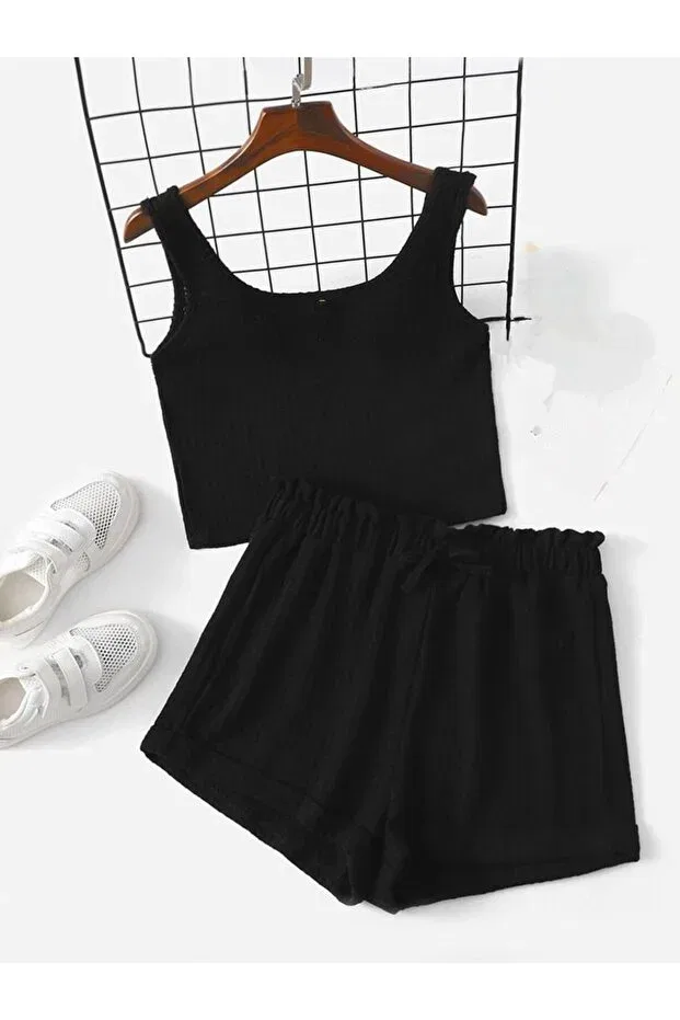 Детские шорты для девочек 2-комплект Shop, Black