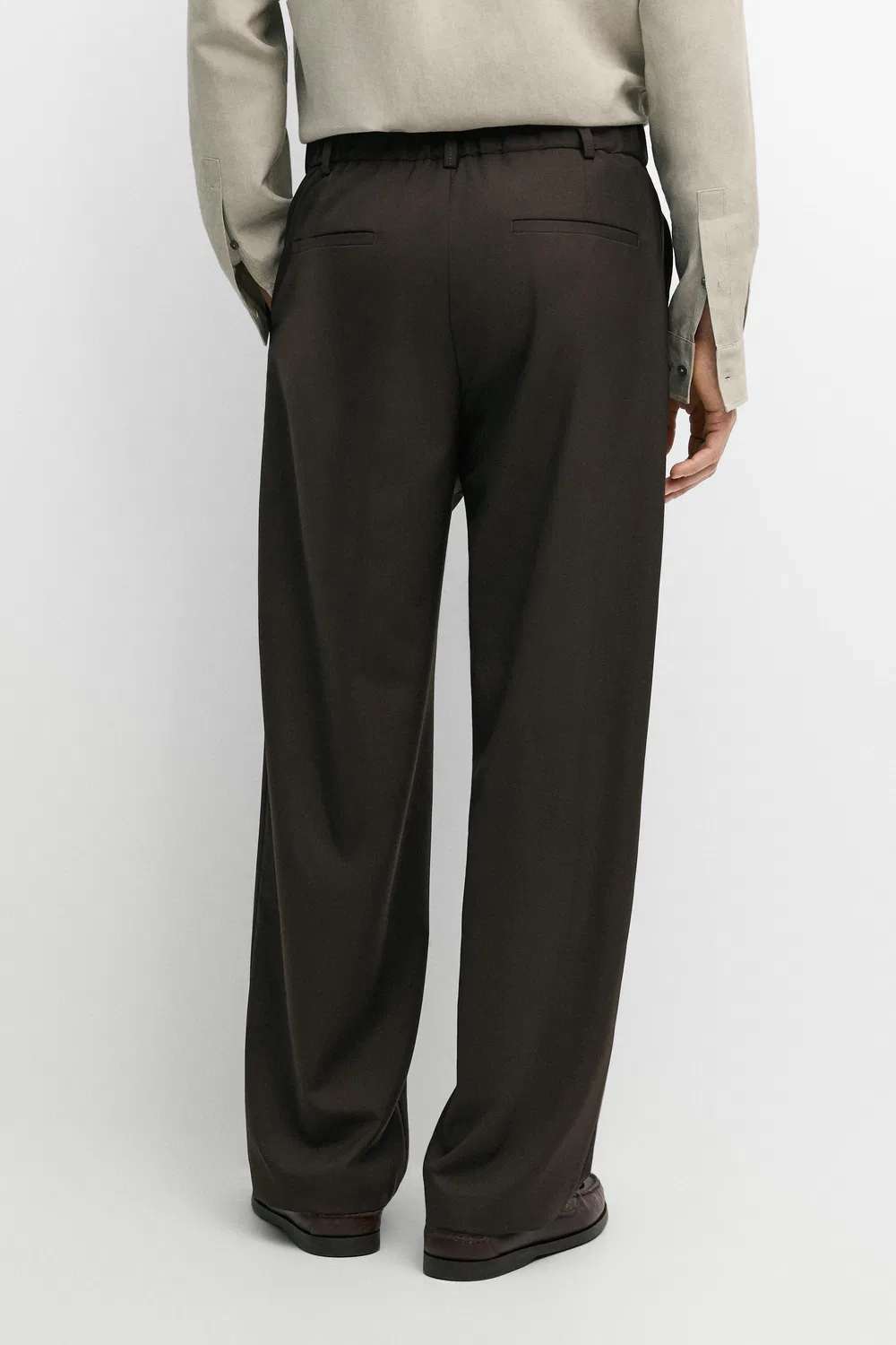 Брюки Massimo Dutti 100% Wool Relaxed Fit , коричневый — фото 4