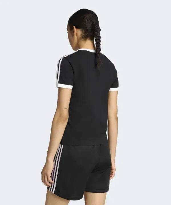 Футболка с 3 полосками, Slim Fit, Adidas, черный, белый — фото 2