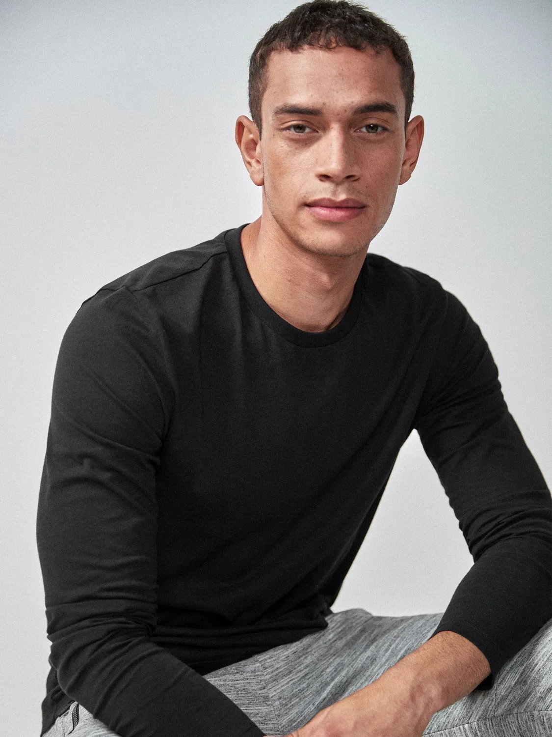 Футболка с длинным рукавом Slim Fit Next, черный — фото 3