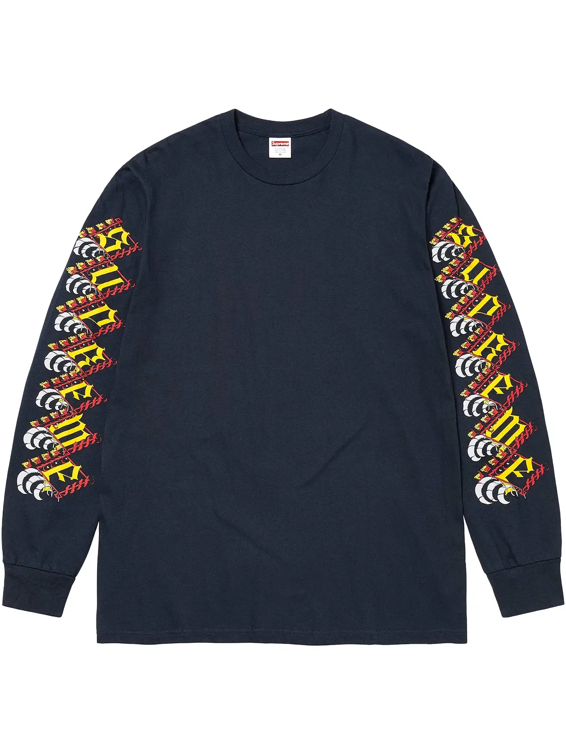 Футболка с принтом клубники Supreme, темно-синий