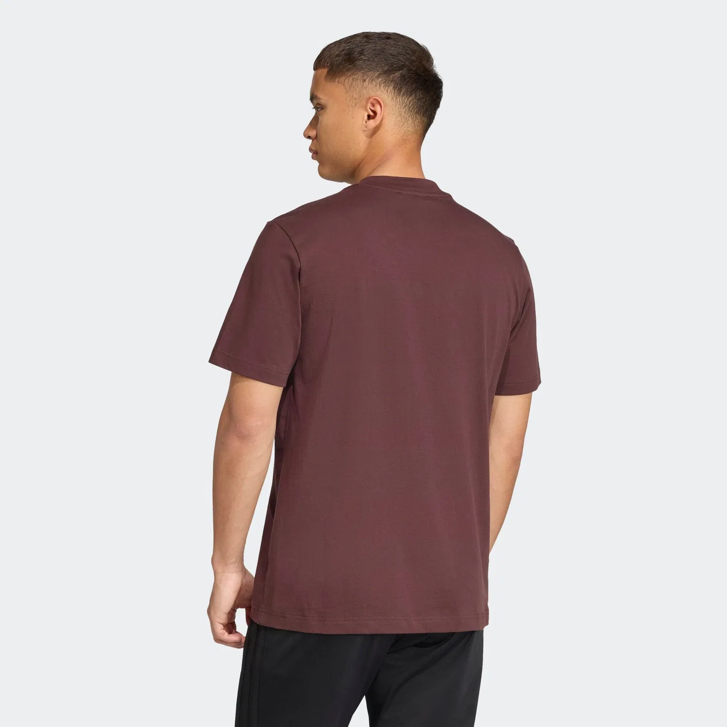 Детская футболка с круглым вырезом и спущенным плечом Adidas Sportswear, Shadow Brown/Black — фото 3