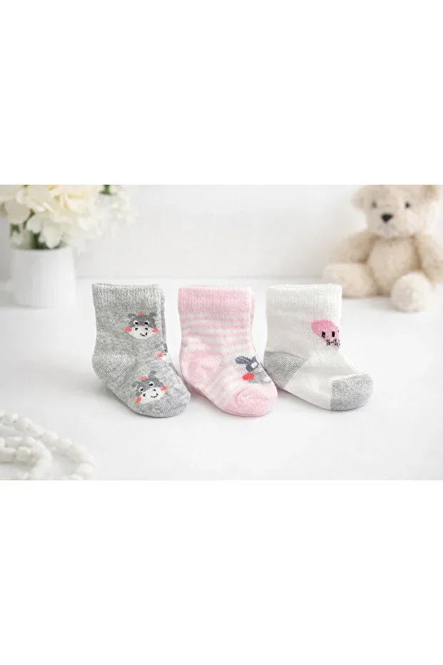 Детские носки для новорожденных девочек хлопковые Basics Atlas Baby House, Figured — фото 2