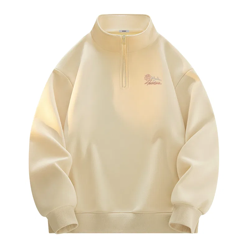 Детский свитшот с воротником-стойкой из флиса MINISO, Light Beige