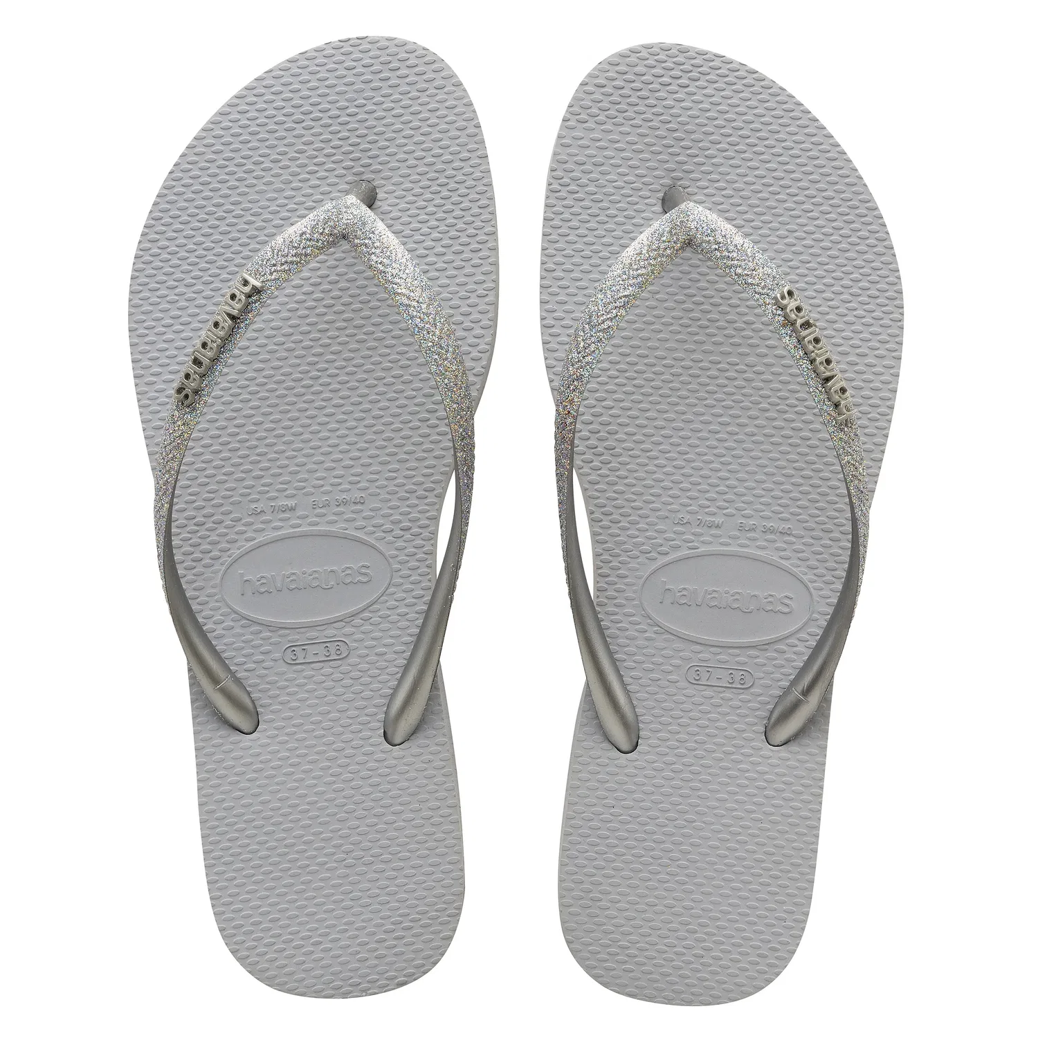 Шлепанцы детские с блеском Slim Glitter ME Havaianas, серый