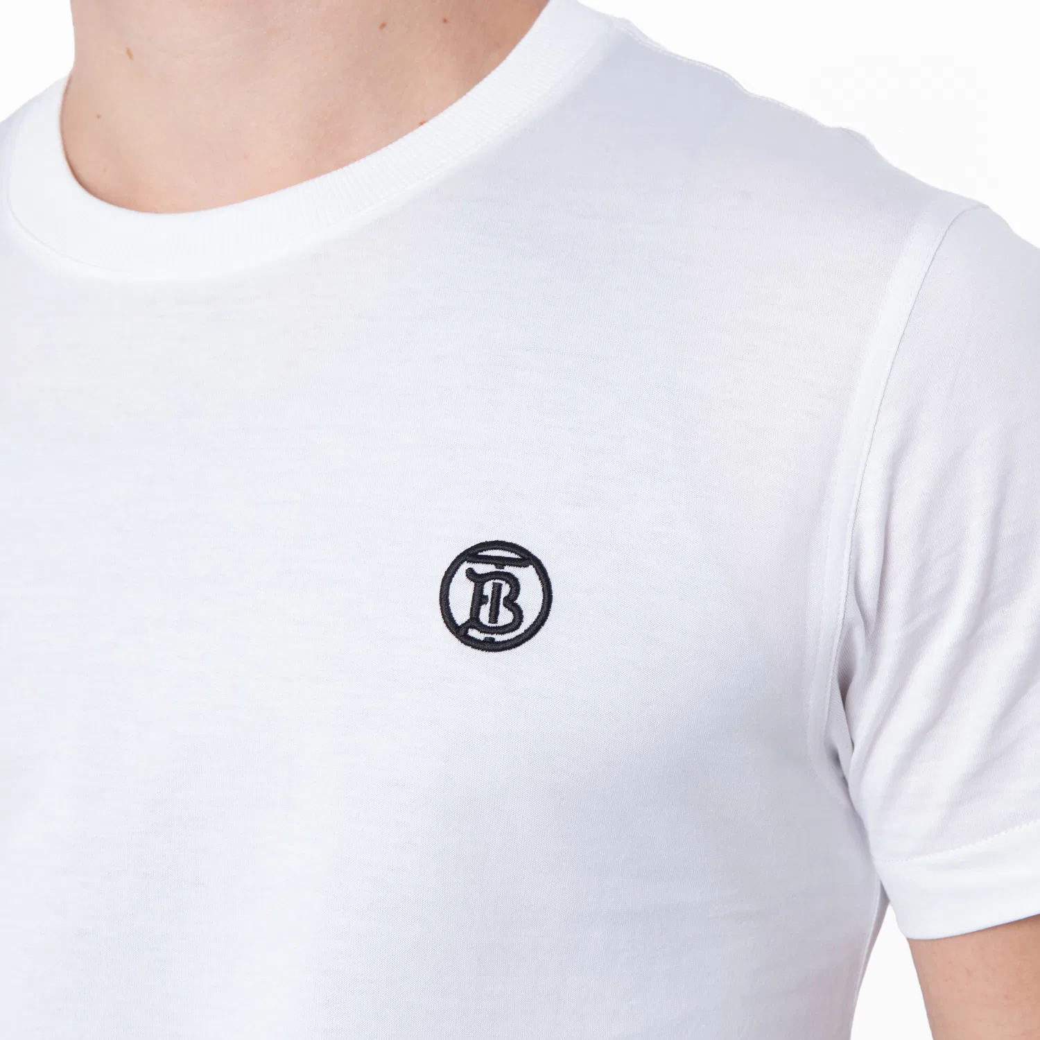 Футболка хлопковая Parker TB Logo Burberry, White — фото 2