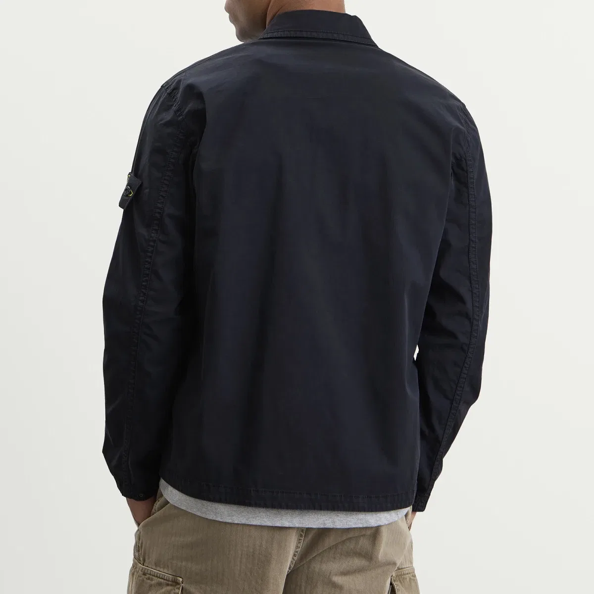 Куртка-рубашка из органического хлопкового твила Organic Cotton Twill Zip Shirt Jacket Stone Island, Navy Blue — фото 3