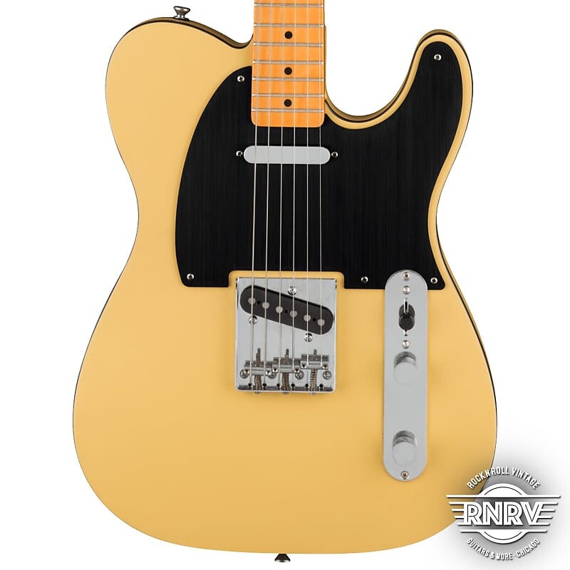 

Squier 40th Anniversary Telecaster, Vintage Edition, Maple FB, черная анодированная накладка, Satin Vintage Blonde Fender Squier 40th Anniversary Telecaster, Edition, Maple FB, Black Anodized Pickguard, Satin Blonde