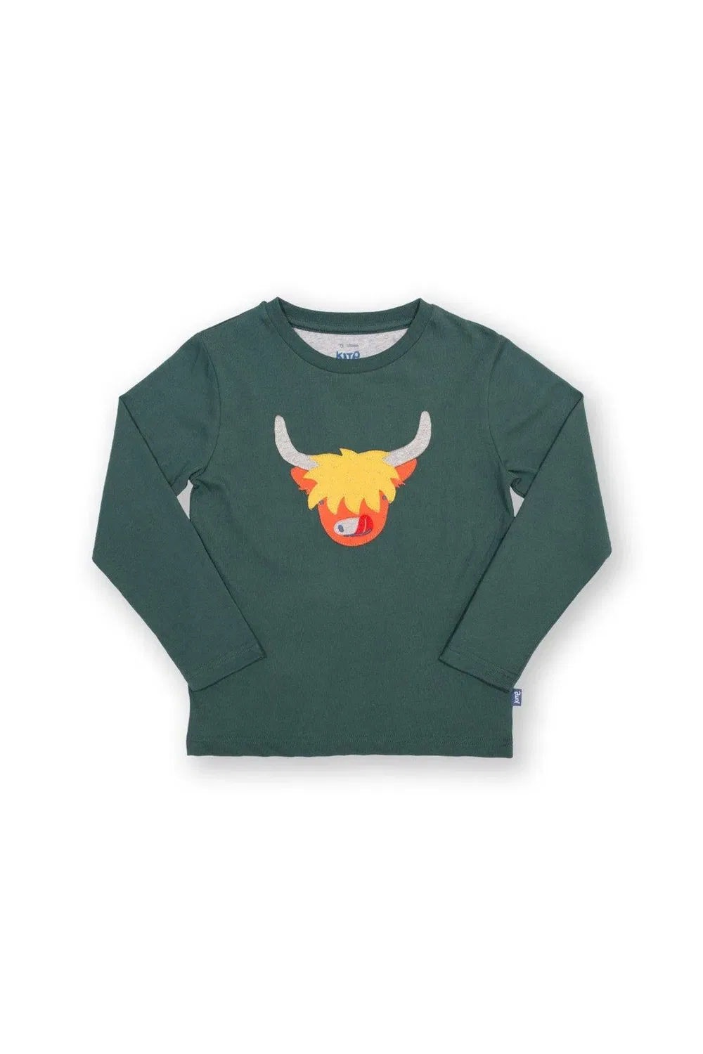 Детская футболка с принтом Cool Cow Kite, Green