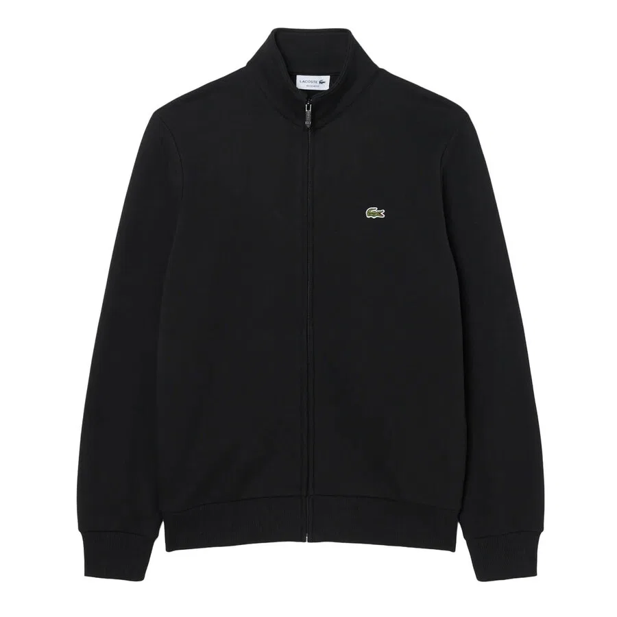 Худи на молнии LACOSTE, черного цвета