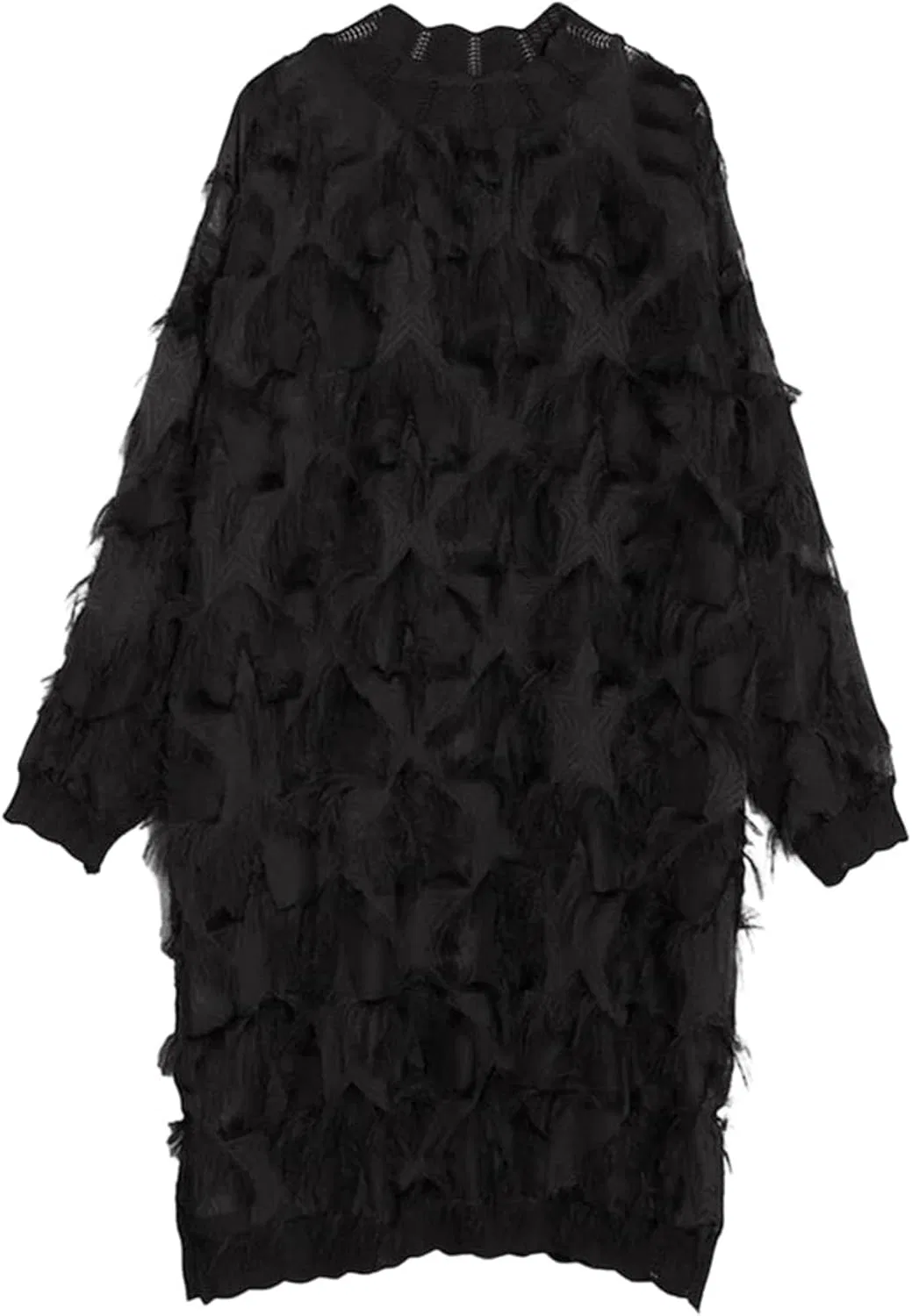 Женское платье с длинным рукавом и стойкой Casual, Black