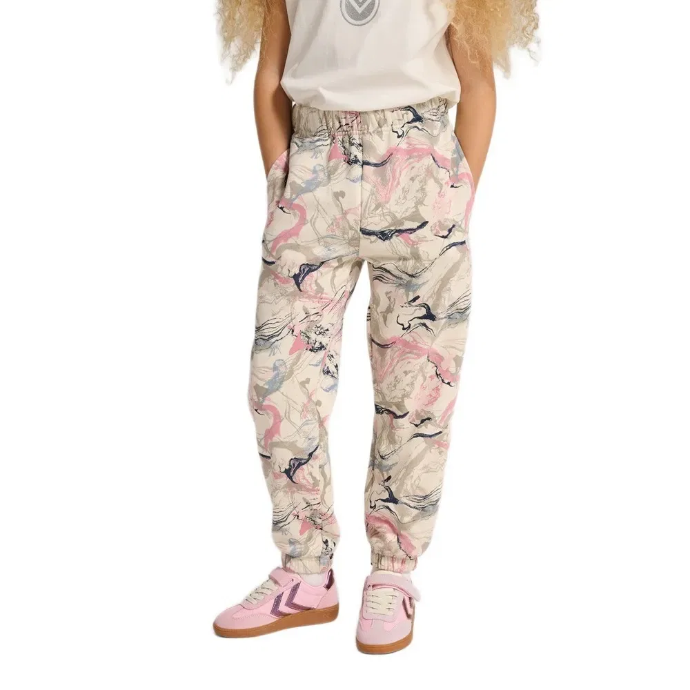 Детские спортивные штаны с принтом Loose AOP Adjust Waist Hummel, White