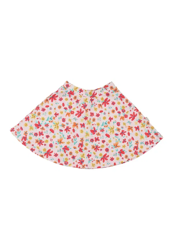 Юбка цветочный принт Flower garden A-line Walkiddy, pink, розовый — фото 4