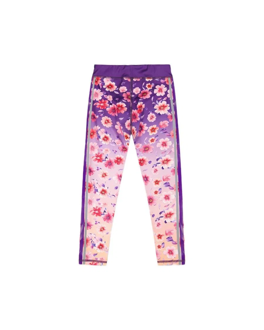 Леггинсы спортивные с принтом Deux par Deux, Mauve Floral Gradient — фото 2