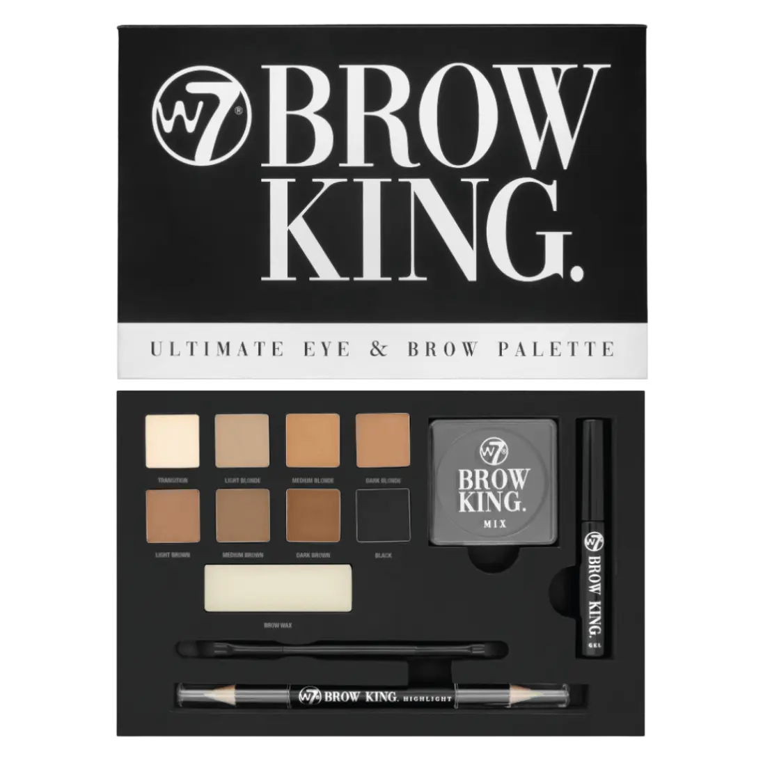

W7 Brow King палетка для макияжа бровей и глаз, 1 упаковка