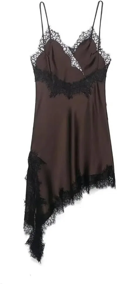 Женское платье с открытыми плечами, Irregular Hem, бежевый — фото 2