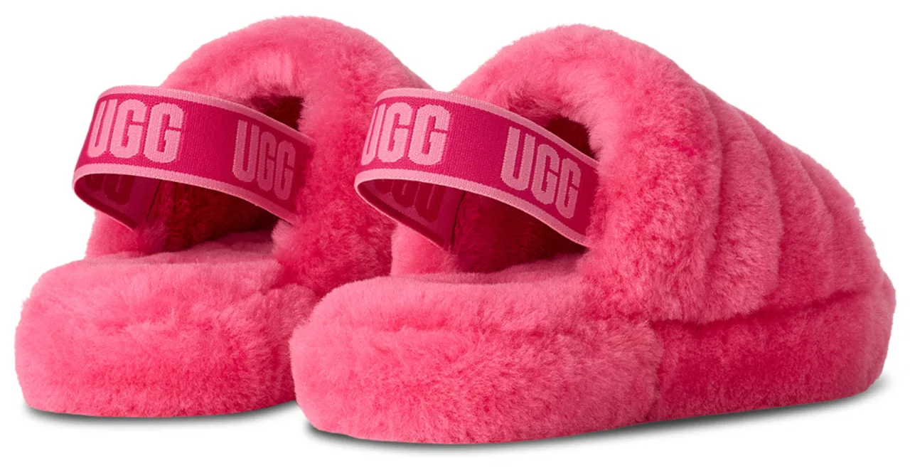 Сандалии для девочек Fluff Yeah UGG, цвет Deep Coral/Sachet Pink — фото 3