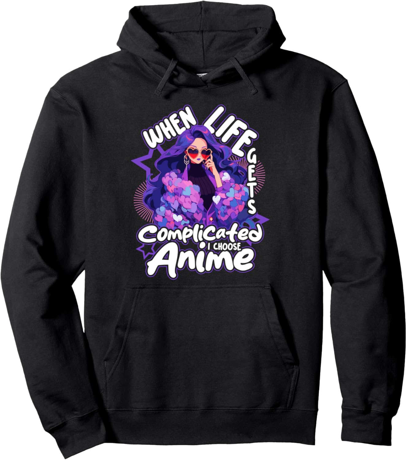 

Аниме Дива Девушка Бужи Преппи Гламур Жизнь Сложный Подросток Худи Anime Merch For Women And Men Nyc, черный