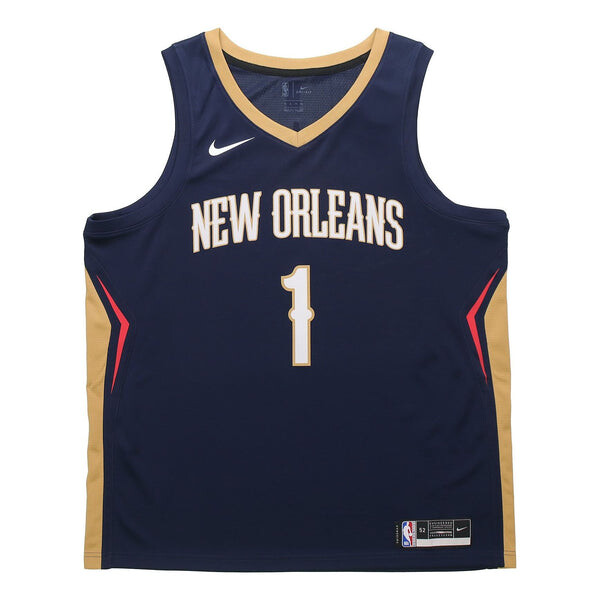 

Футболка nba mens swingman джерси 20ss new orleans pelicans williamson 1 баскетбольная рубашка Nike, синий