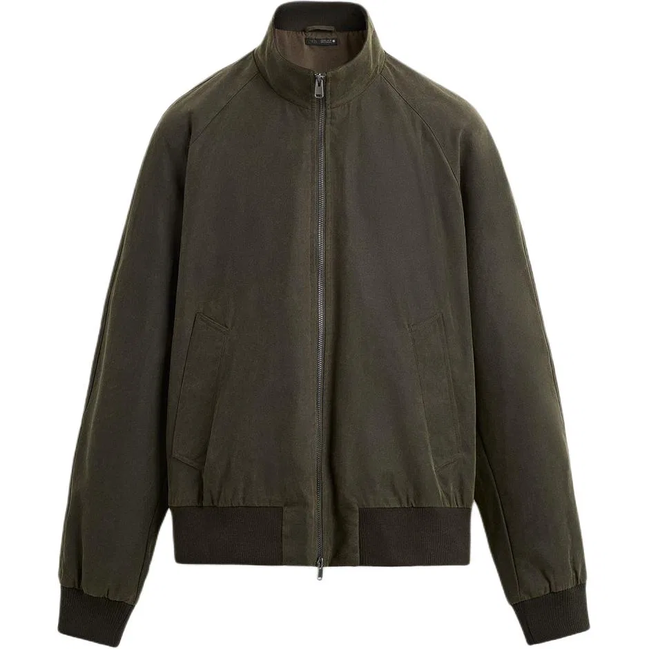 Мужская куртка с воротником-стойкой ZARA, Green