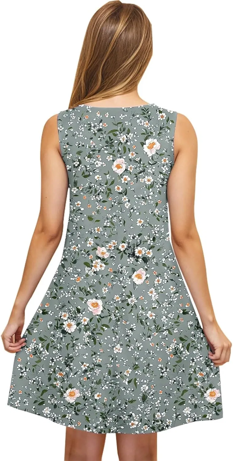 Женское летнее платье с цветочным принтом A-line Sundress, Multicolor — фото 3